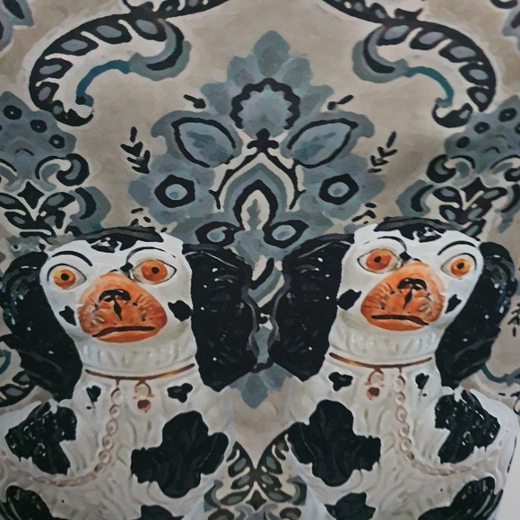 Quirky Stretch Tube Midi Skirt Size M Dog Print - Picture 6 of 6